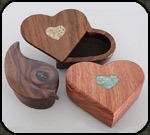 Heart and Leaf boxes by Jim Cutting